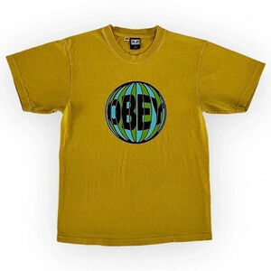 Vintage Obey Yellow Graphic T-Shirt